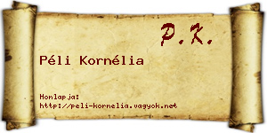 Péli Kornélia névjegykártya